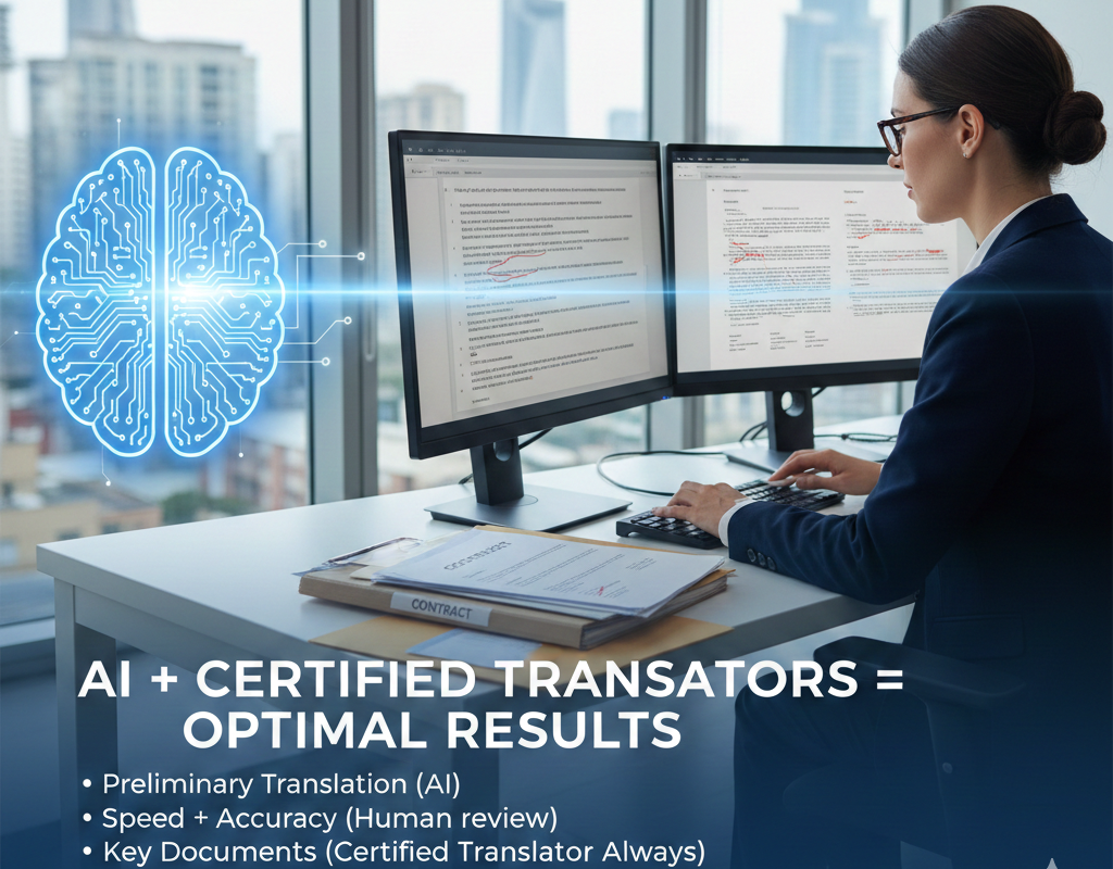 AI-assisted translation reviewed by a certified translator for legal accuracy