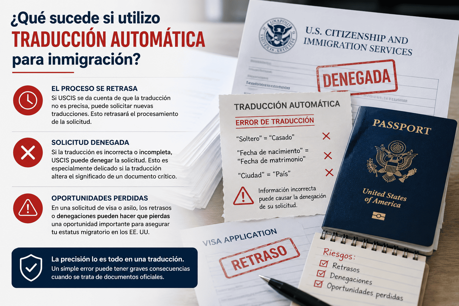 Riesgos de traducción en inmigración