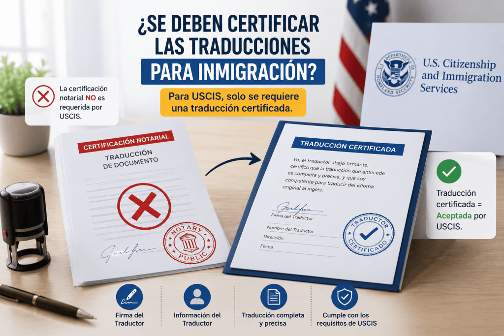 Certificación de traducciones para USCIS