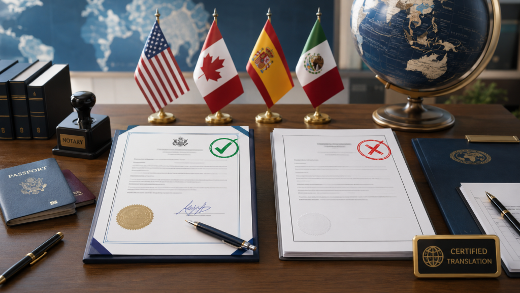 Documentos aceptados en un país, rechazados en otro