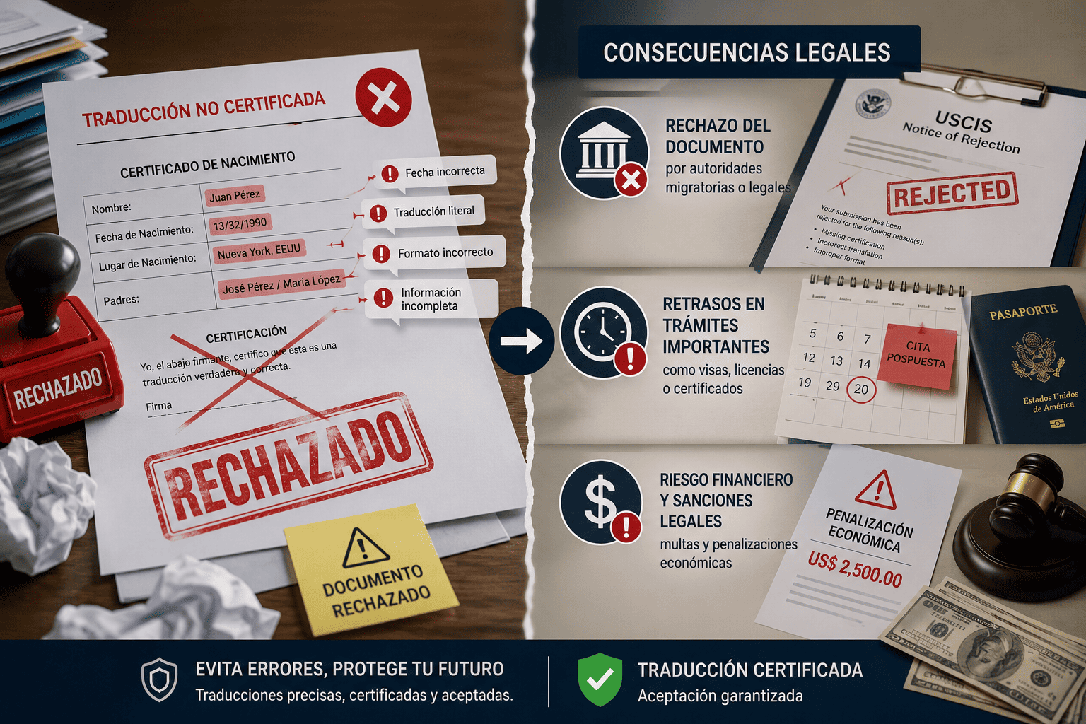 Errores frecuentes y consecuencias legales