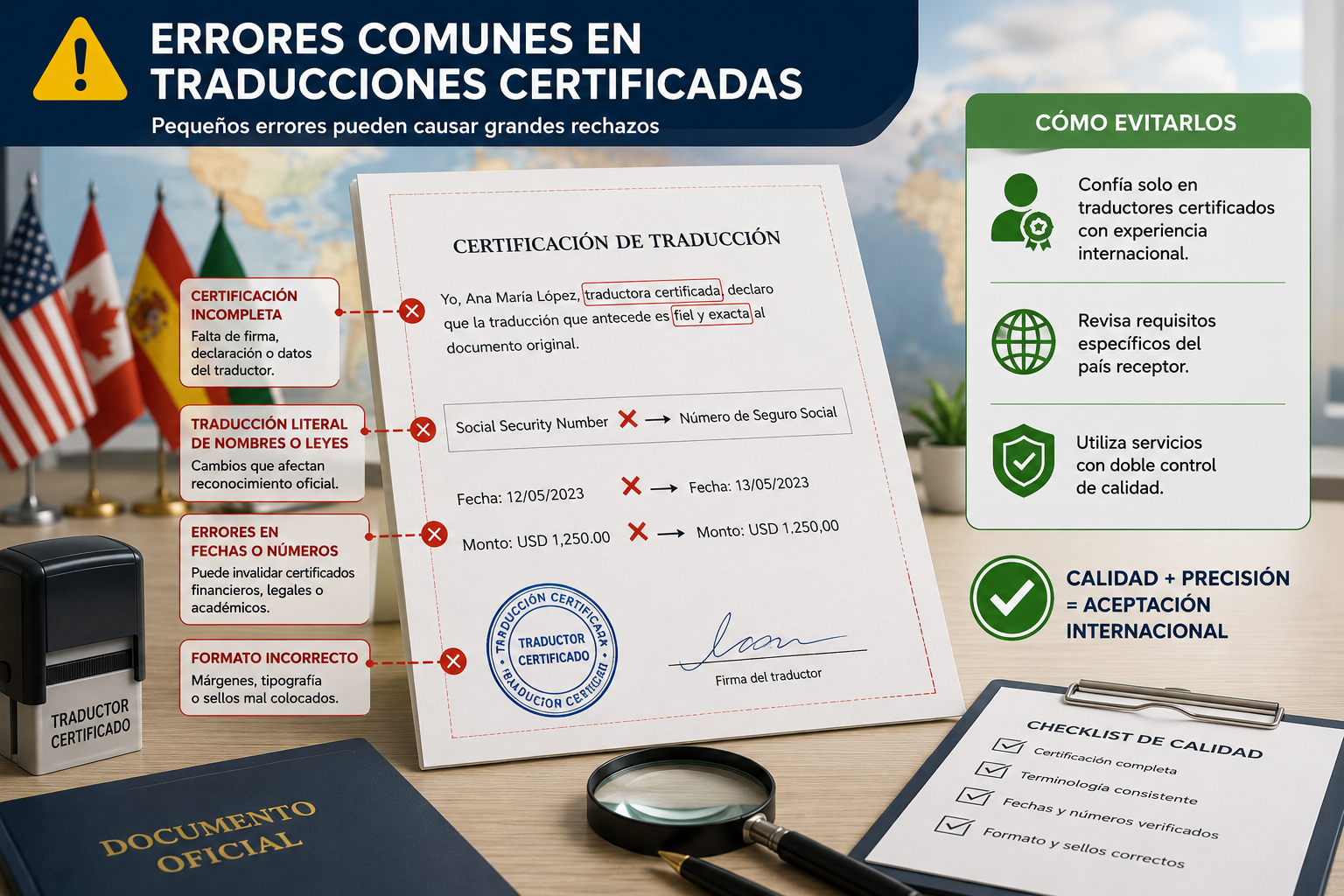 Errores comunes en traducciones certificadas