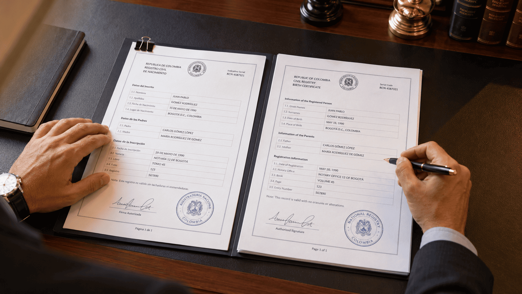 Comparing birth certificates: Spanish and English