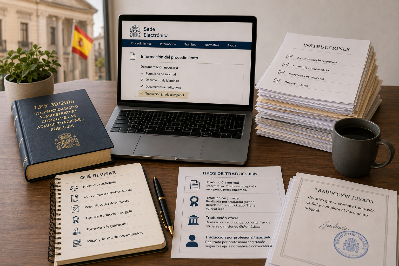 Requisitos de traducción del trámite