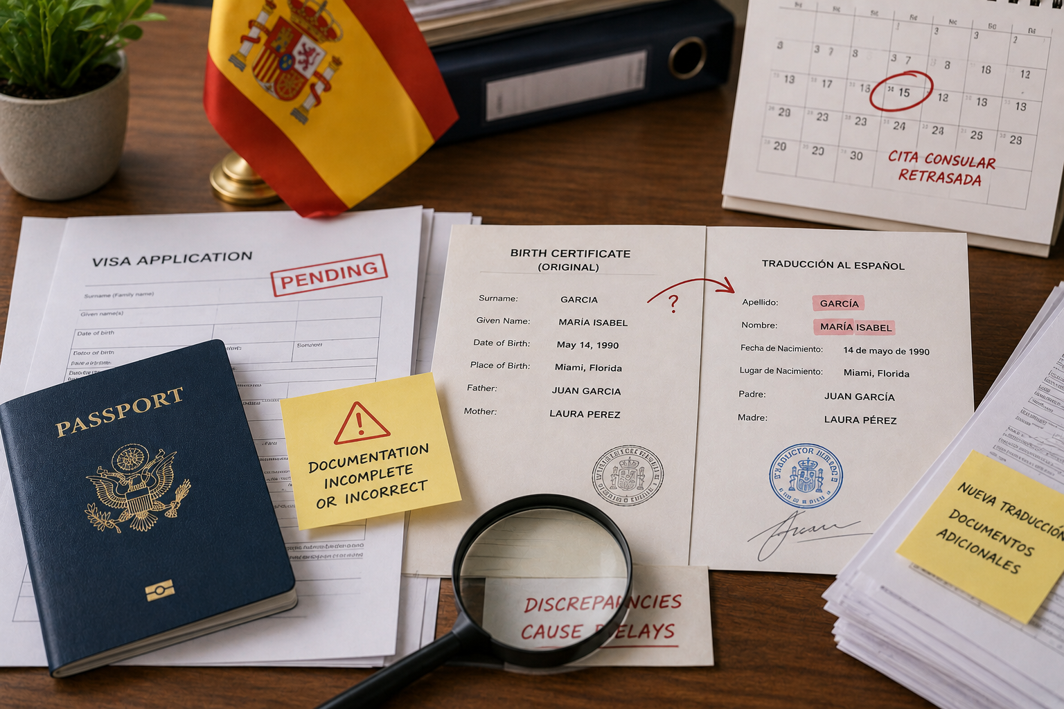 incorrect translation can delay a visa